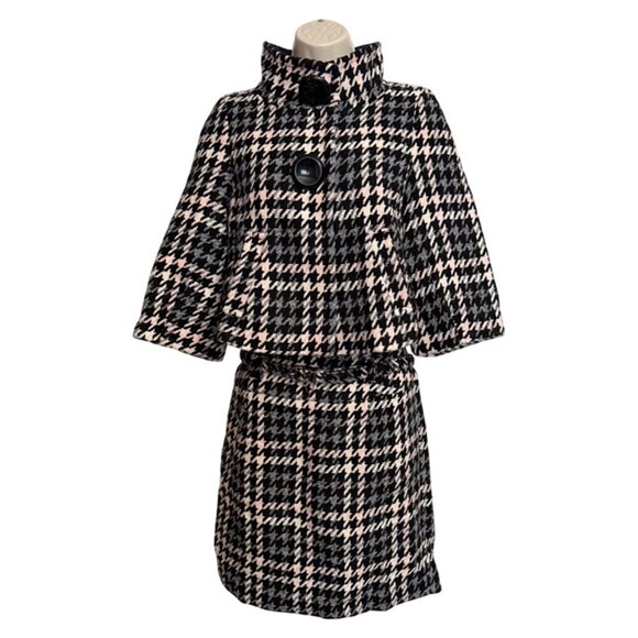Nygard Collection Vintage Houndstooth Pink, Gray & Black Skirt Suit Size 2 & 4 - Picture 3 of 16
